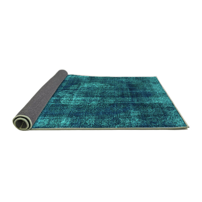 Sideview of Oriental Turquoise Industrial Rug, urb1898turq
