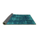 Sideview of Oriental Turquoise Industrial Rug, urb1898turq