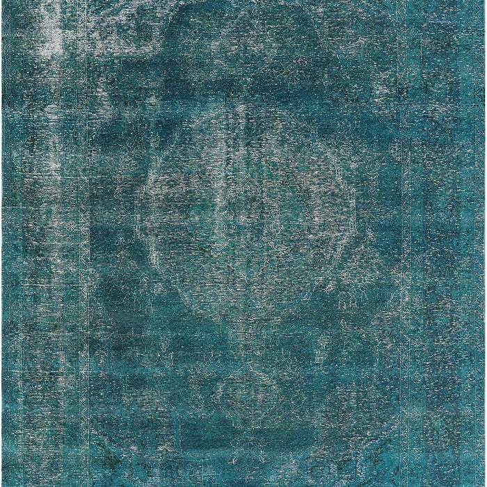 Mid-Century Modern Deep-Sea Green Oriental Rug, urb1899