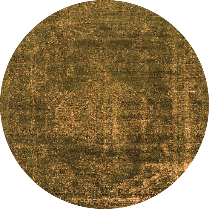 Round Oriental Orange Industrial Rug, urb1899org