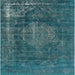 Square Machine Washable Industrial Modern Deep-Sea Green Rug, wshurb1899