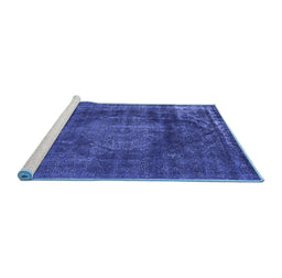 Sideview of Machine Washable Oriental Blue Industrial Rug, wshurb1899blu