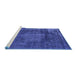 Sideview of Machine Washable Oriental Blue Industrial Rug, wshurb1899blu