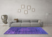 Machine Washable Oriental Purple Industrial Area Rugs in a Living Room, wshurb1899pur