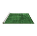 Sideview of Machine Washable Oriental Emerald Green Industrial Area Rugs, wshurb1899emgrn