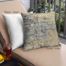 Front View of Mid-Century Modern Urban Square Sandstone Brown Throw Pillow, 18 inch by 18 inch, pwurb18