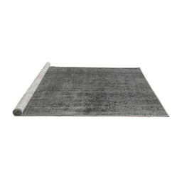 Sideview of Machine Washable Oriental Gray Industrial Rug, wshurb1900gry