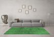 Machine Washable Oriental Emerald Green Industrial Area Rugs in a Living Room,, wshurb1900emgrn