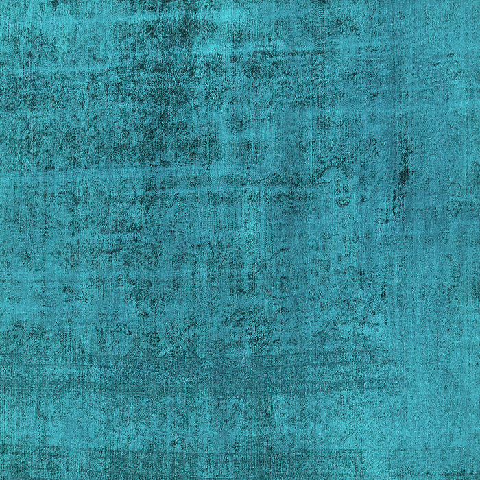 Square Machine Washable Oriental Turquoise Industrial Area Rugs, wshurb1900turq