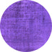 Round Oriental Purple Industrial Rug, urb1900pur