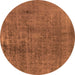 Round Oriental Orange Industrial Rug, urb1900org