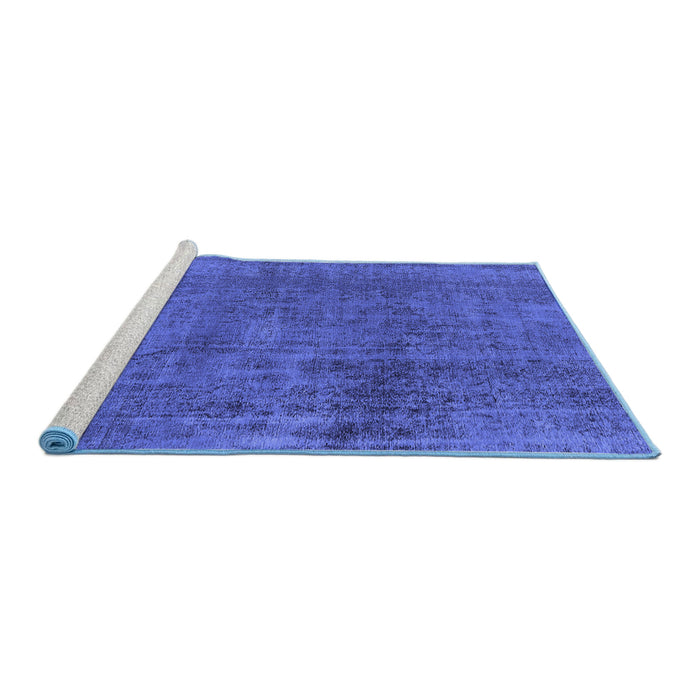 Sideview of Machine Washable Oriental Blue Industrial Rug, wshurb1900blu