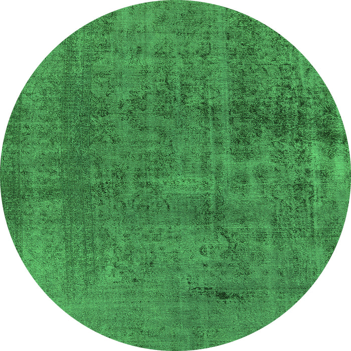 Round Oriental Green Industrial Rug, urb1900grn