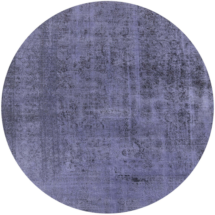 Round Machine Washable Industrial Modern Periwinkle Purple Rug, wshurb1900