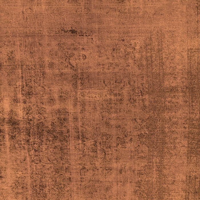 Square Machine Washable Oriental Orange Industrial Area Rugs, wshurb1900org