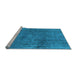 Sideview of Machine Washable Oriental Light Blue Industrial Rug, wshurb1900lblu