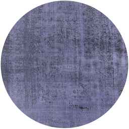 Round Mid-Century Modern Purple Oriental Rug, urb1900