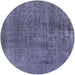 Round Mid-Century Modern Purple Oriental Rug, urb1900