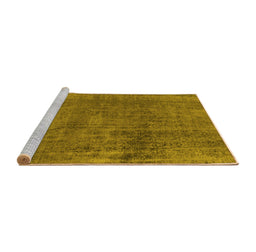 Sideview of Machine Washable Oriental Yellow Industrial Rug, wshurb1900yw