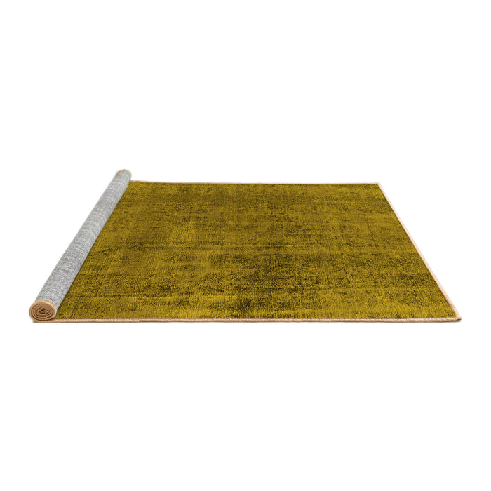 Sideview of Machine Washable Oriental Yellow Industrial Rug, wshurb1900yw