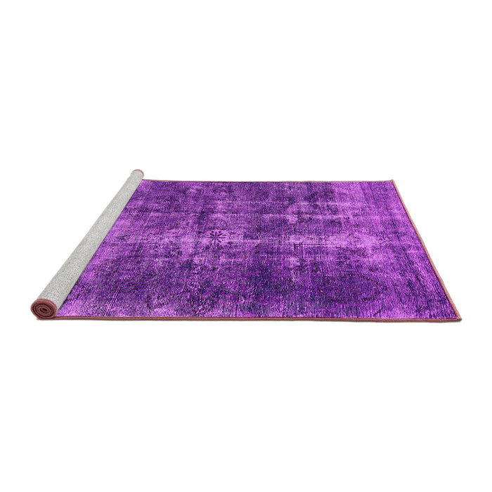 Sideview of Machine Washable Oriental Pink Industrial Rug, wshurb1901pnk