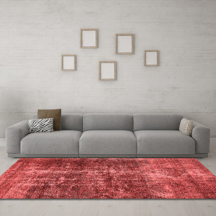 Industrial Red Washable Rugs