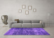 Machine Washable Oriental Purple Industrial Area Rugs in a Living Room, wshurb1901pur