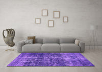 Machine Washable Oriental Purple Industrial Rug, wshurb1901pur