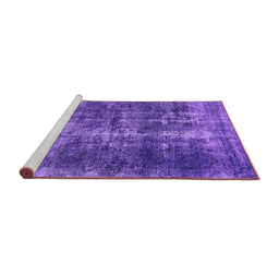 Sideview of Machine Washable Oriental Purple Industrial Area Rugs, wshurb1901pur