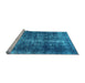 Sideview of Machine Washable Oriental Light Blue Industrial Rug, wshurb1901lblu