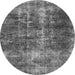 Round Oriental Gray Industrial Rug, urb1901gry