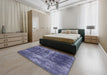 Mid-Century Modern Purple Oriental Rug in a Bedroom, urb1901