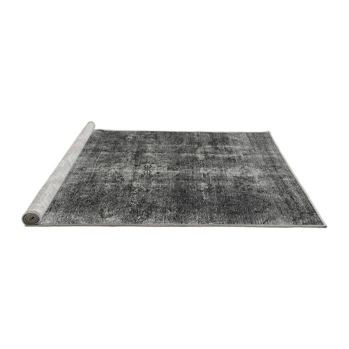 Sideview of Machine Washable Oriental Gray Industrial Rug, wshurb1901gry