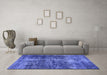 Machine Washable Oriental Blue Industrial Rug in a Living Room, wshurb1901blu