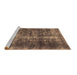 Sideview of Machine Washable Oriental Brown Industrial Rug, wshurb1901brn