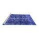 Sideview of Machine Washable Oriental Blue Industrial Rug, wshurb1901blu