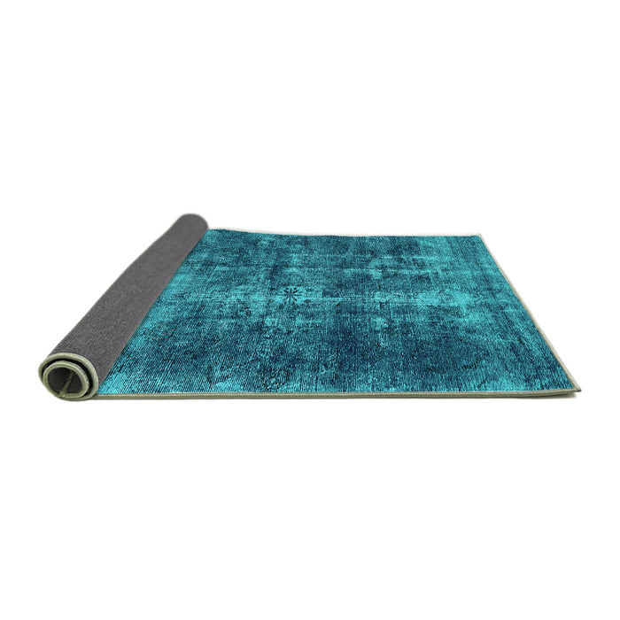 Sideview of Oriental Turquoise Industrial Rug, urb1901turq