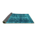 Sideview of Oriental Turquoise Industrial Rug, urb1901turq