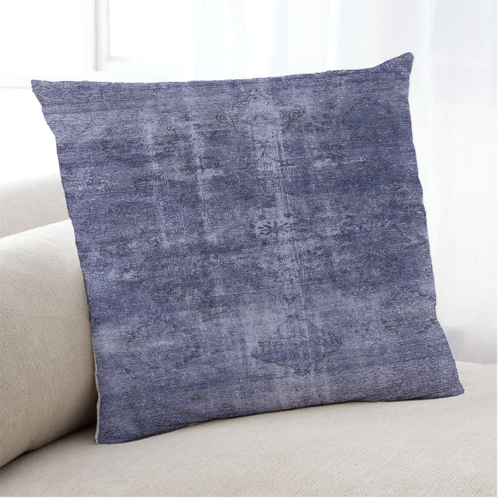 Lifestyle Image of Mid-Century Modern Urban Square Medium Purple Throw Pillow, 18 inch by 18 inch, pwurb1901