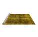 Sideview of Machine Washable Oriental Yellow Industrial Rug, wshurb1901yw