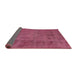 Sideview of Mid-Century Modern Violet Red Pink Oriental Rug, urb1902