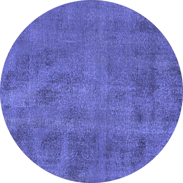 Round Oriental Blue Industrial Rug, urb1902blu