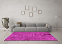 Machine Washable Oriental Pink Industrial Rug, wshurb1902pnk