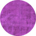 Round Oriental Purple Industrial Rug, urb1902pur