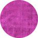 Round Oriental Pink Industrial Rug, urb1902pnk