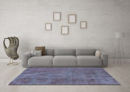 Machine Washable Oriental Light Blue Industrial Rug in a Living Room, wshurb1902lblu