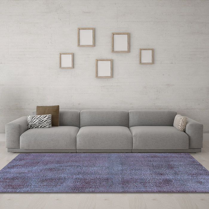 Machine Washable Oriental Light Blue Industrial Rug in a Living Room, wshurb1902lblu