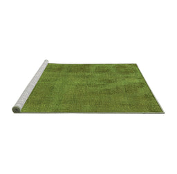 Sideview of Machine Washable Oriental Green Industrial Area Rugs, wshurb1902grn