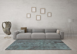 Machine Washable Oriental Turquoise Industrial Area Rugs in a Living Room,, wshurb1902turq