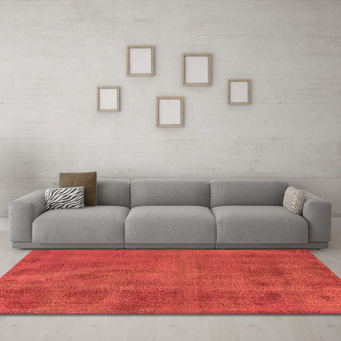 Machine Washable Oriental Orange Industrial Area Rugs in a Living Room, wshurb1902org